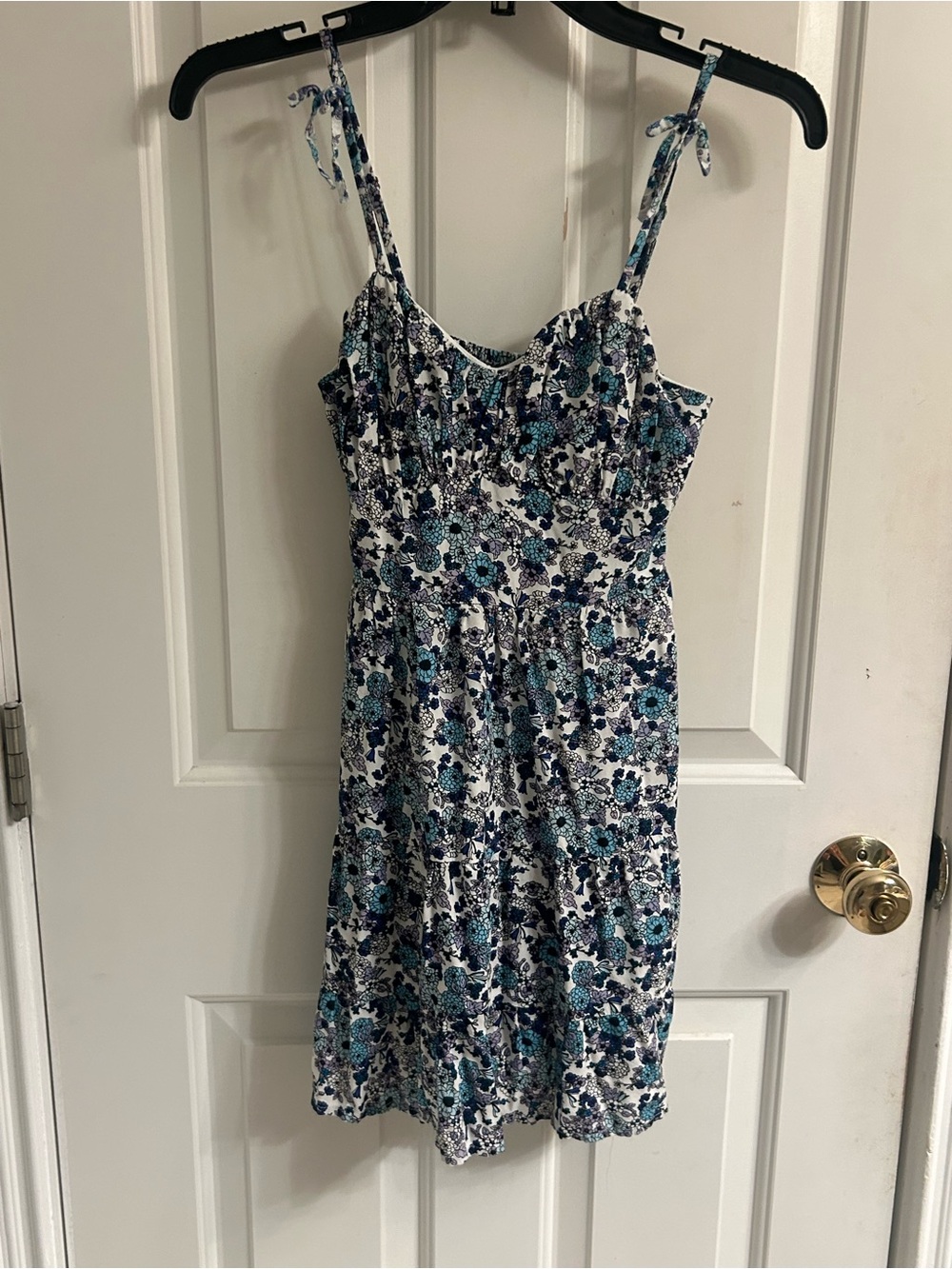 Women’s Japna Floral Blue and Navy Sundress with Adjustable Straps